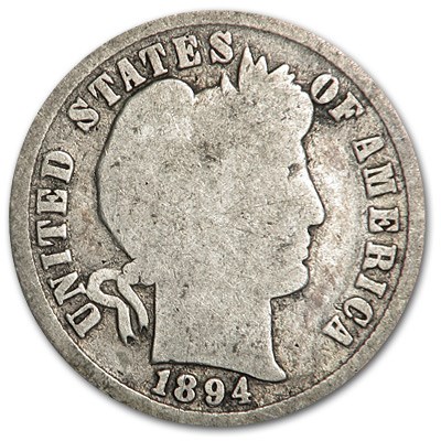 1894 Barber Dime Good 1894 Barber Dime Good